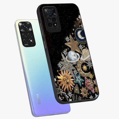 Cosmic Sparkle Dreams Glass Case displayed in angled mockup highlighting dreamy star sparkle design with celestial aesthetic.
