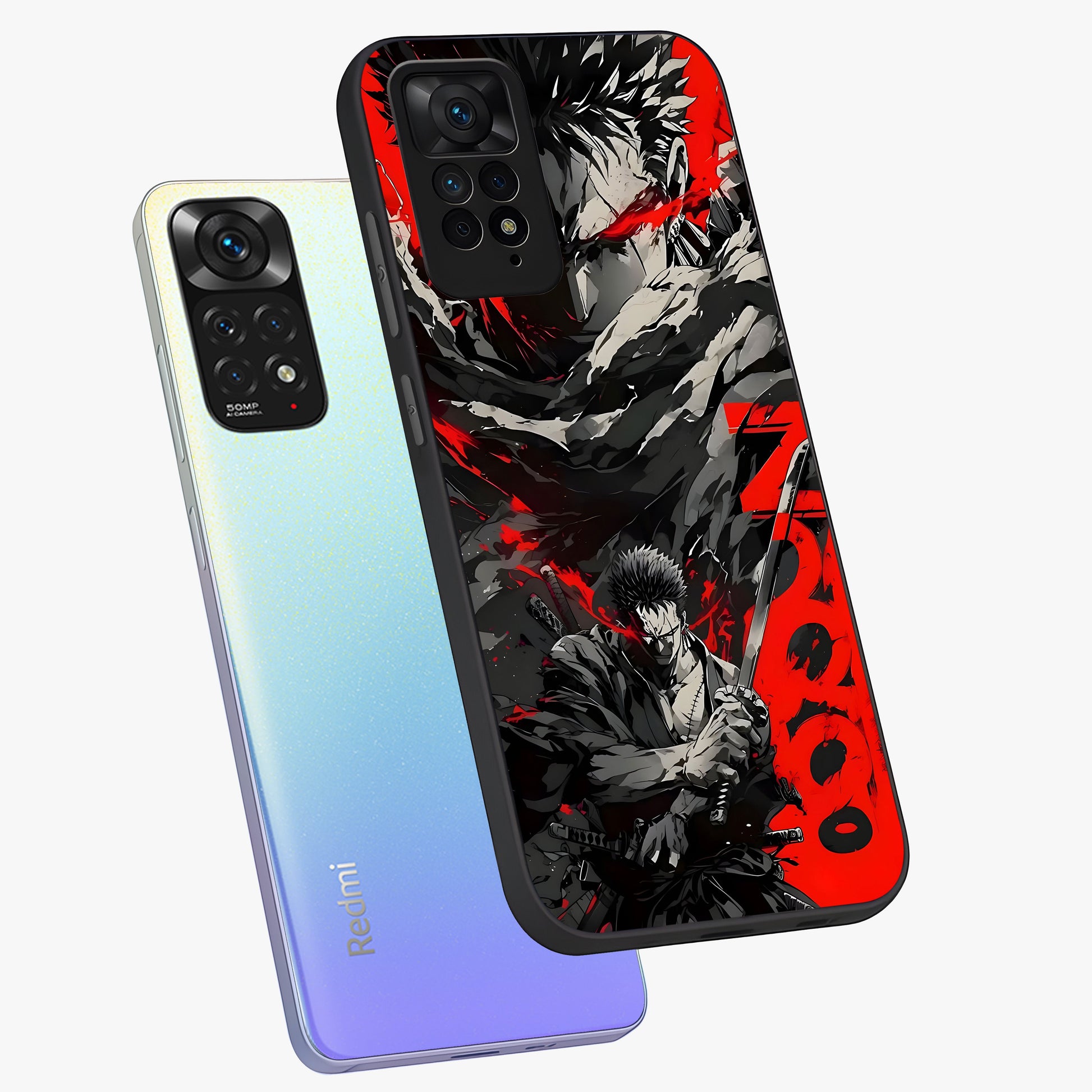 Demon Sword Resolve Glass Case displayed in angled mockup highlighting powerful demon sword illustration with dark fantasy aesthetic.