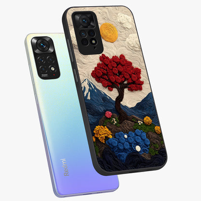 Eternal Nature Tapestry Glass Case displayed in angled mockup highlighting detailed botanical pattern with artistic aesthetic.