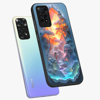 Glow Forest Portal Glass Case displayed in angled mockup highlighting mystical forest design with magical glowing aesthetic.
