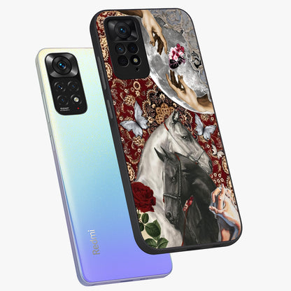 Moonlit Royal Stallion Glass Case displayed in angled mockup highlighting powerful stallion illustration with royal night aesthetic.