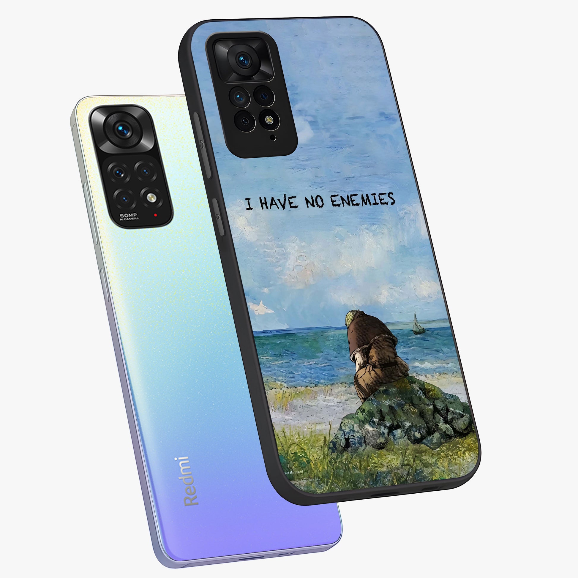 Peace Beyond War Glass Case displayed in angled mockup highlighting meaningful message design with artistic aesthetic style.