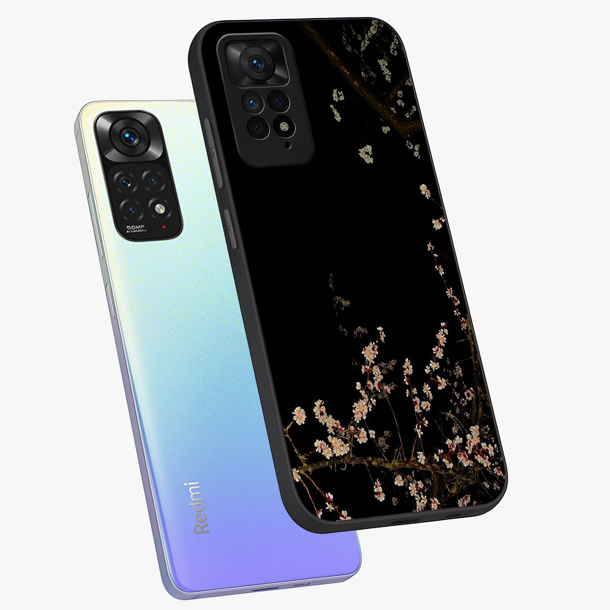 Petal Moon Light With Custom Name Glass Case displayed in angled mockup highlighting delicate petal design with custom name feature.