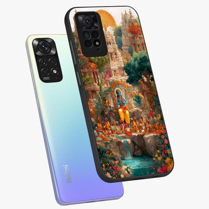 Sacred Sunlight Gods Glass Case displayed in angled mockup highlighting radiant spiritual design with celestial aesthetic.