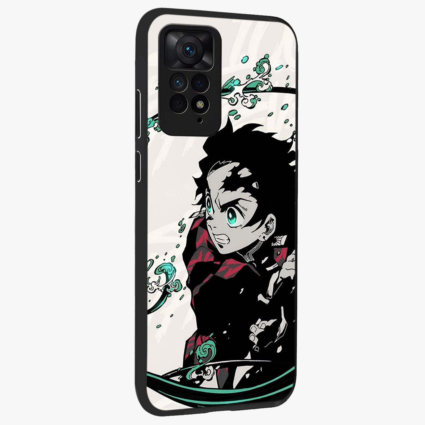 Demon Slayer Glass Case upright view showcasing powerful anime artwork with intense warrior theme.