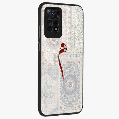 White Aesthetic Bow Glass Case upright view showcasing delicate ribbon bow artwork with cute minimalist theme.