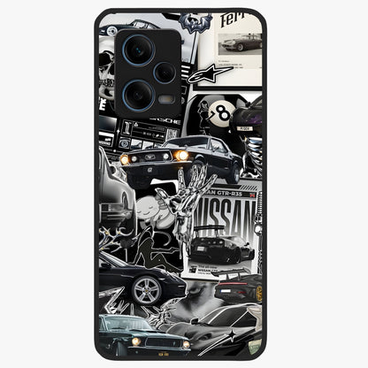 Aesthetic Dark Love Glass Case showing flat back view with dark romantic artwork and glossy glass finish.