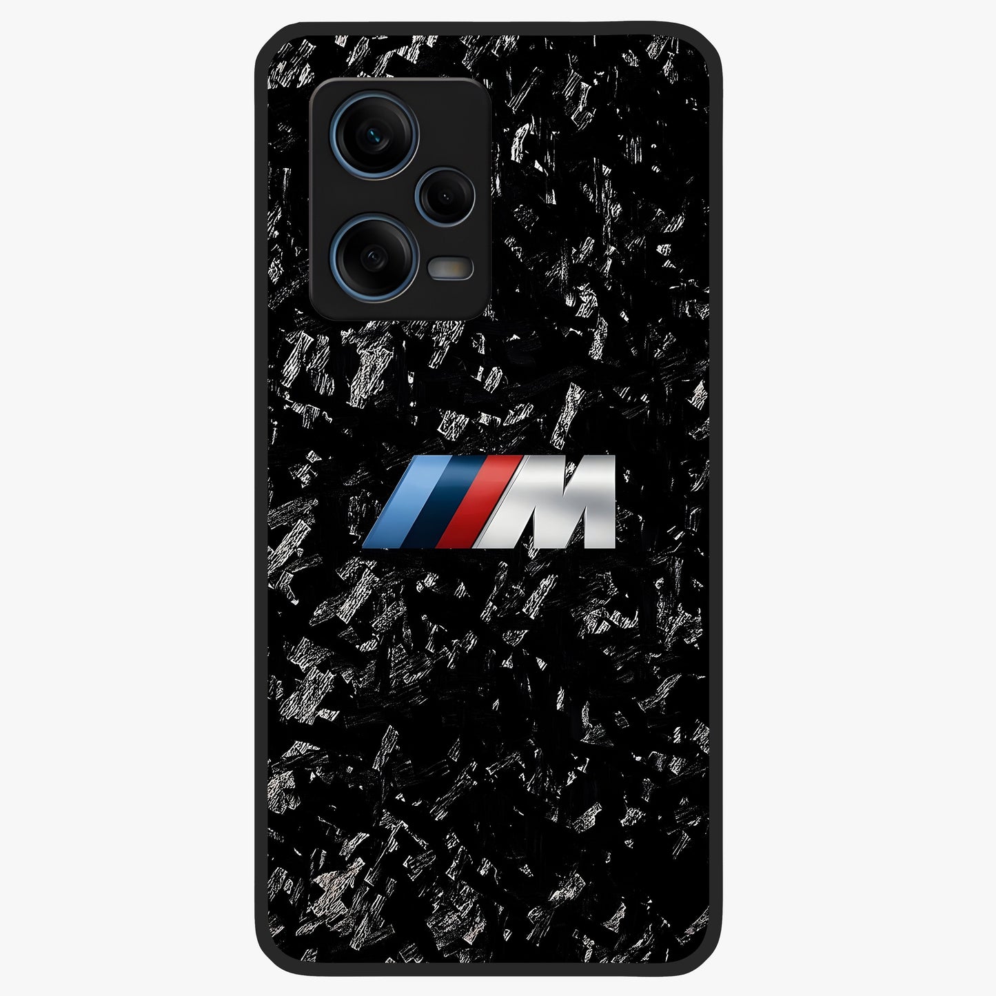 Carbon Speed Mark Glass Case showing flat back view with sporty carbon pattern artwork and glossy glass finish.
