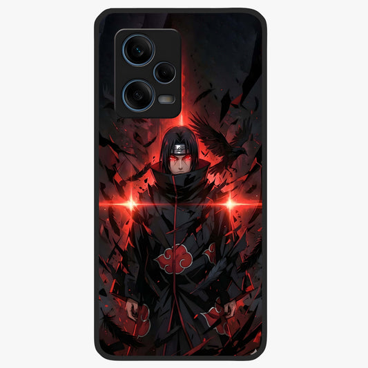 Focused Blade Discipline Glass Case showing flat back view with warrior sword themed artwork and glossy glass finish.