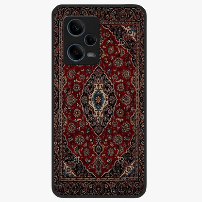 Heritage Carpet Royale Glass Case showing flat back view with ornate Persian carpet inspired pattern and glossy glass finish.