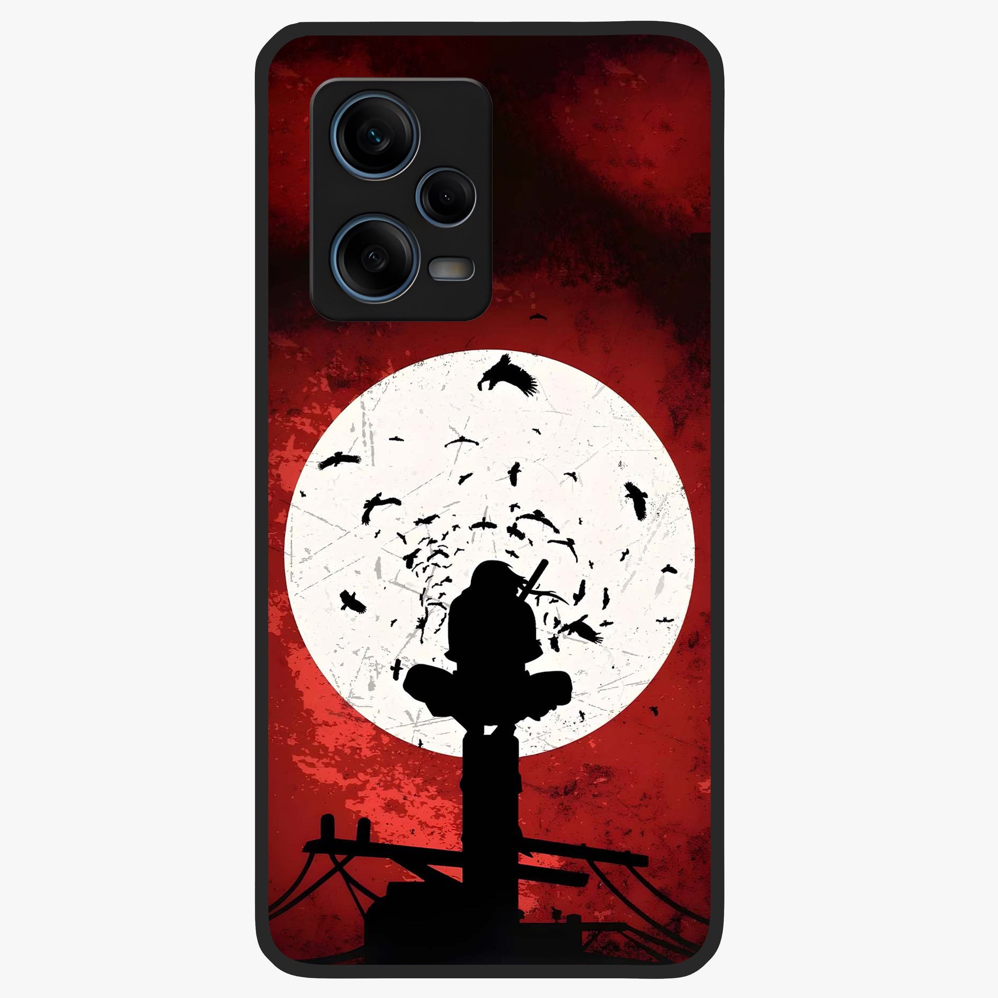 Itachi Limited Edition Naruto Anime Glass Case showing flat back view with iconic anime character artwork and glossy glass finish.