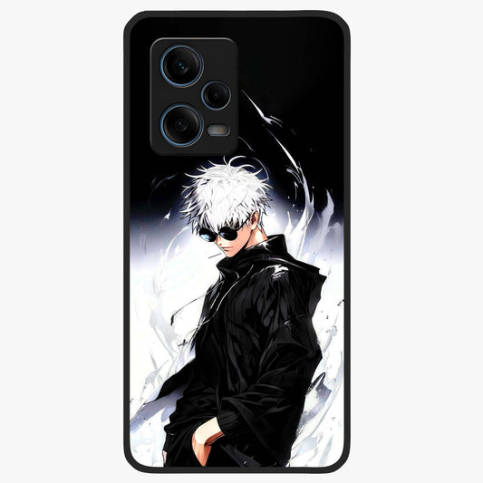 Limitless Shadow King Glass Case showing flat back view with powerful shadow warrior artwork and glossy glass finish.