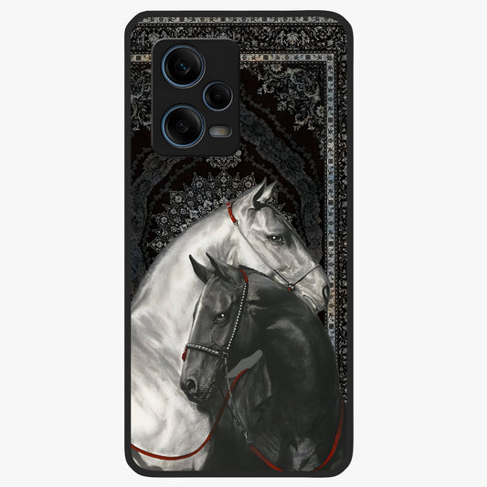 Majestic Ride Legacy Glass Case showing flat back view with powerful automotive inspired artwork and glossy glass finish.