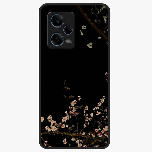 Petal Moon Light With Custom Name Glass Case showing flat back view with floral moonlight artwork and personalized name design.