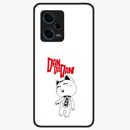 Playful Spirit Charm Glass Case showing flat back view with cheerful charm themed artwork and glossy glass finish.