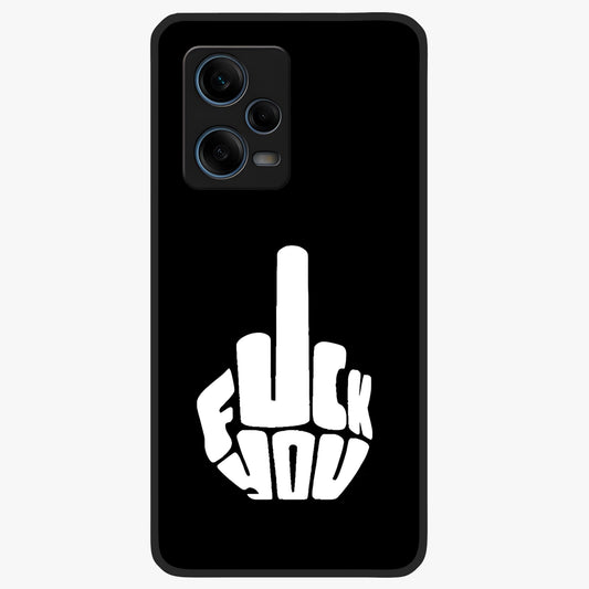 Rebel Mode On Glass Case showing flat back view with bold rebellious typography artwork and glossy glass finish.