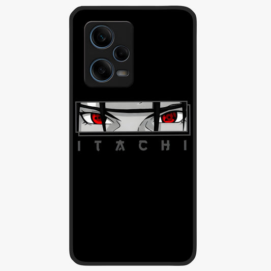 Scarlet Gaze Dominance Glass Case showing flat back view with striking red themed artwork and glossy glass finish.