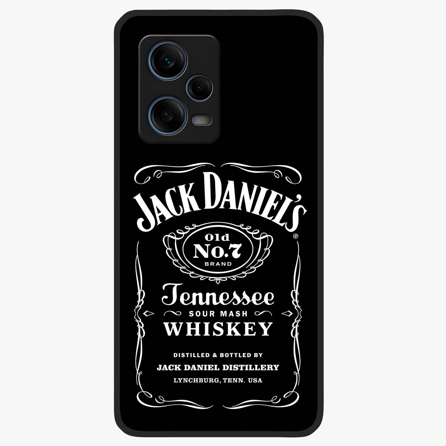 Vintage Whiskey Heritage Glass Case showing flat back view with classic whiskey inspired artwork and glossy glass finish.