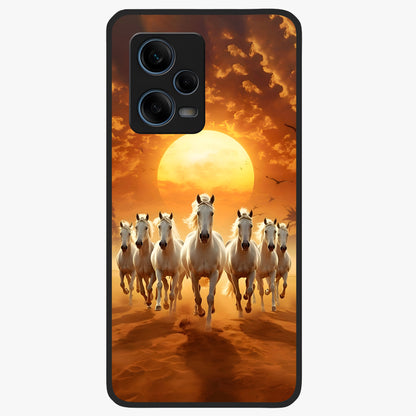 Wild Sunset Majesty Glass Case showing flat back view with majestic sunset landscape artwork and glossy glass finish.