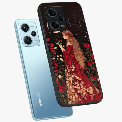 Crimson Dreams Glass Case displayed in angled mockup highlighting soft crimson aesthetic design with artistic theme.
