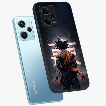 Dark Warrior In Rain Glass Case displayed in angled mockup highlighting dramatic warrior illustration with dark rain aesthetic.