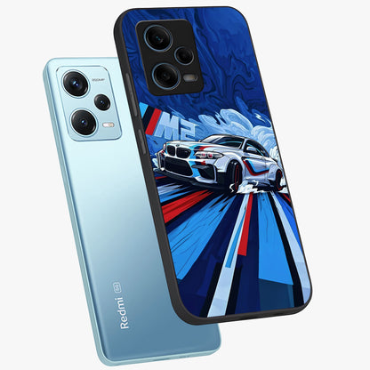 Drift Power Rush Glass Case displayed in angled mockup highlighting powerful drift car design with sporty aesthetic style.