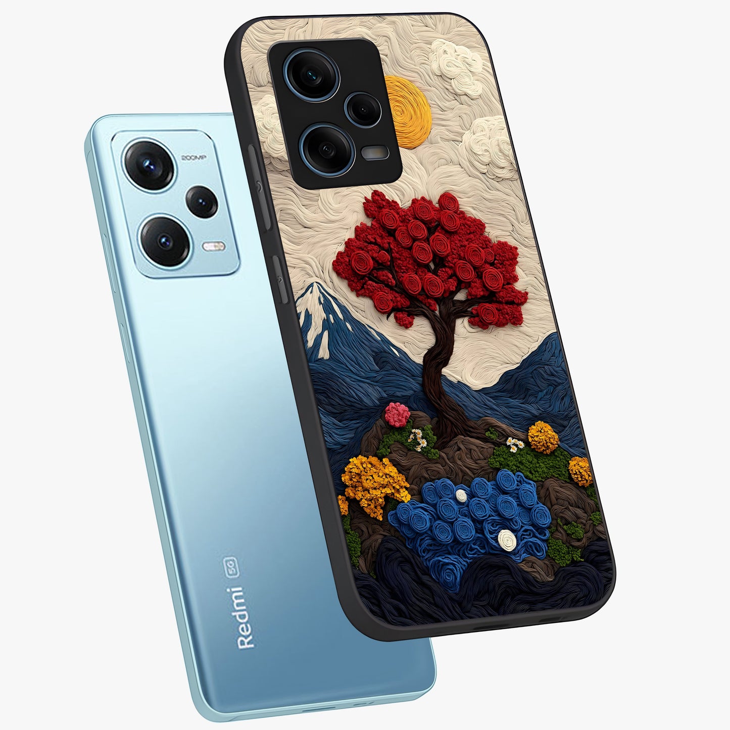 Eternal Nature Tapestry Glass Case displayed in angled mockup highlighting detailed botanical pattern with artistic aesthetic.