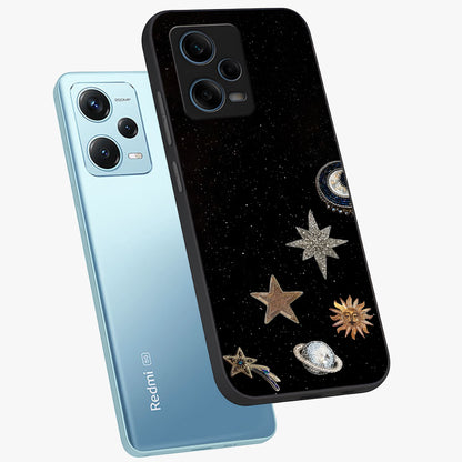 Galactic Charm Glow Glass Case displayed in angled mockup highlighting luminous galaxy inspired design with dreamy aesthetic.
