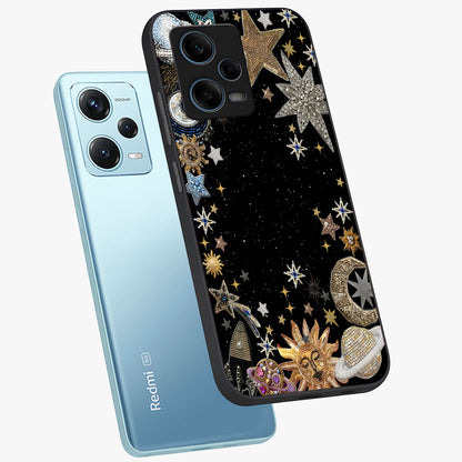 Galactic Jewel Stars Glass Case displayed in angled mockup highlighting shining celestial star design with cosmic aesthetic style.