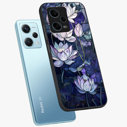 Gloss Petal Rush Glass Case displayed in angled mockup highlighting vibrant petal design with elegant floral aesthetic.