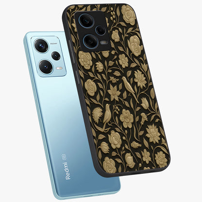 Golden Evil Eye Mandala Glass Case displayed in angled mockup highlighting protective evil eye symbol with golden mandala design.