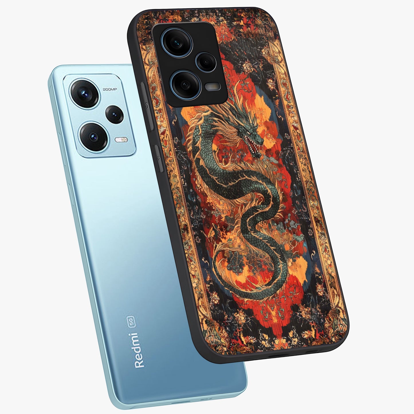 Inferno Dragon Soul Glass Case displayed in angled mockup highlighting powerful dragon illustration with inferno aesthetic.