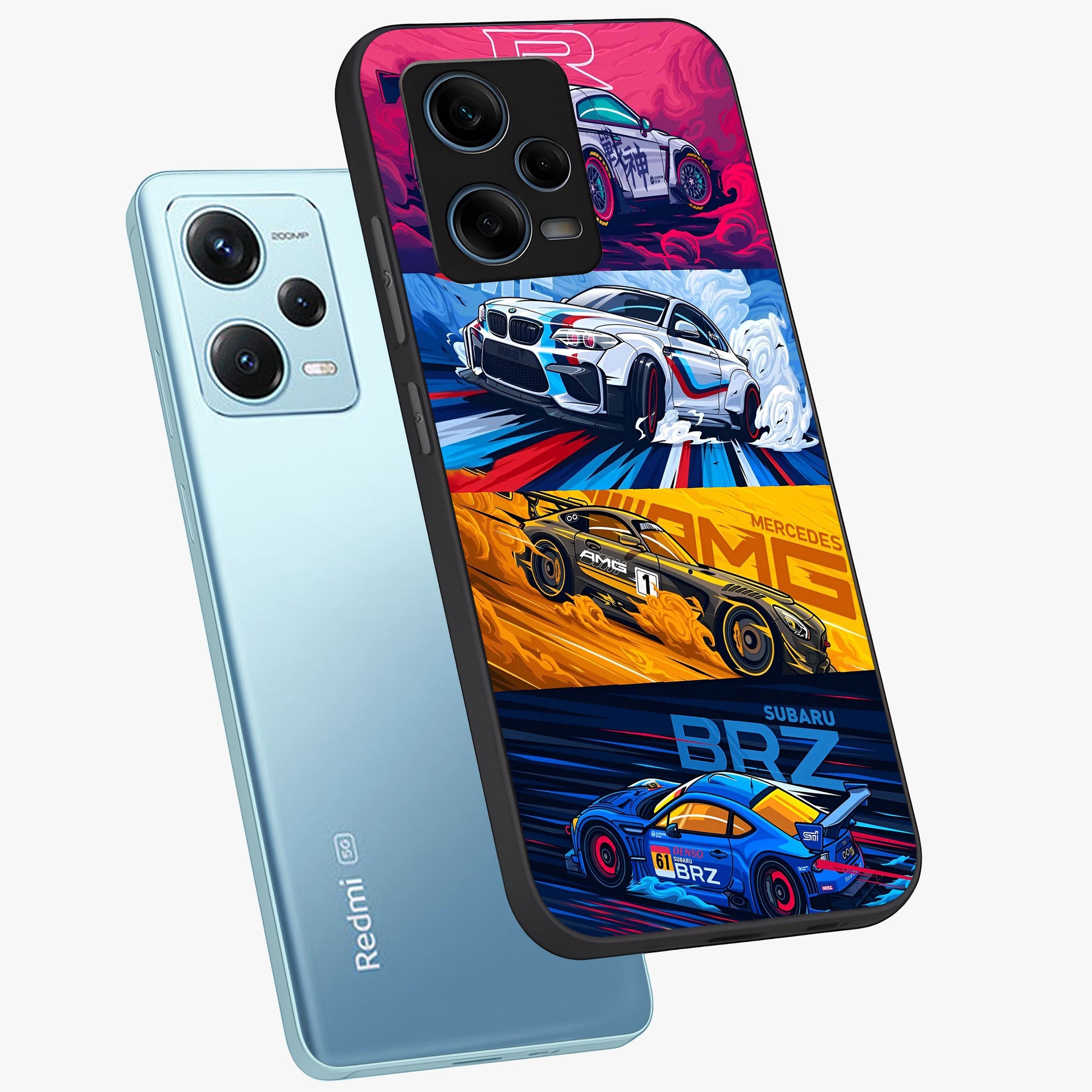 JDM Sports Car Glass Case displayed in angled mockup highlighting sleek Japanese racing car design with automotive aesthetic.