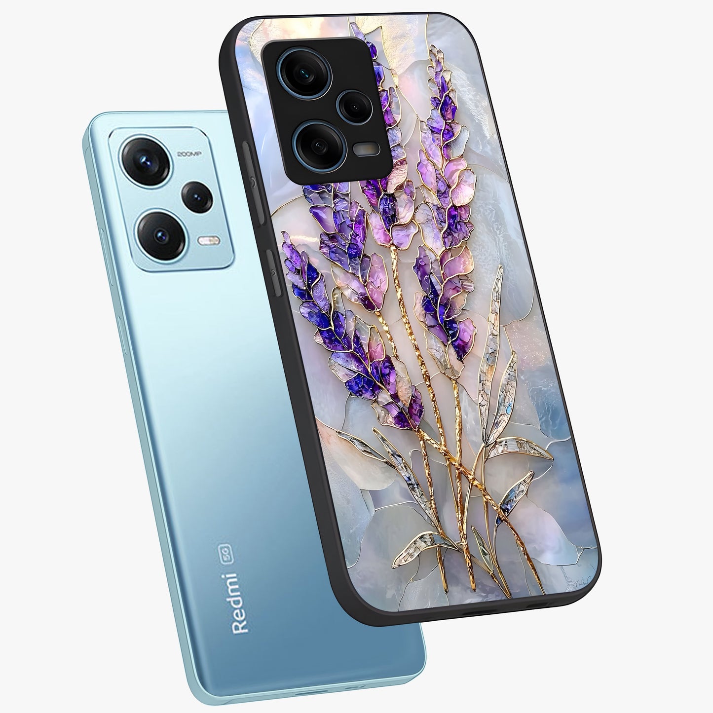 Lavender Dream Glow Glass Case displayed in angled mockup highlighting dreamy purple glow design with soft artistic style.