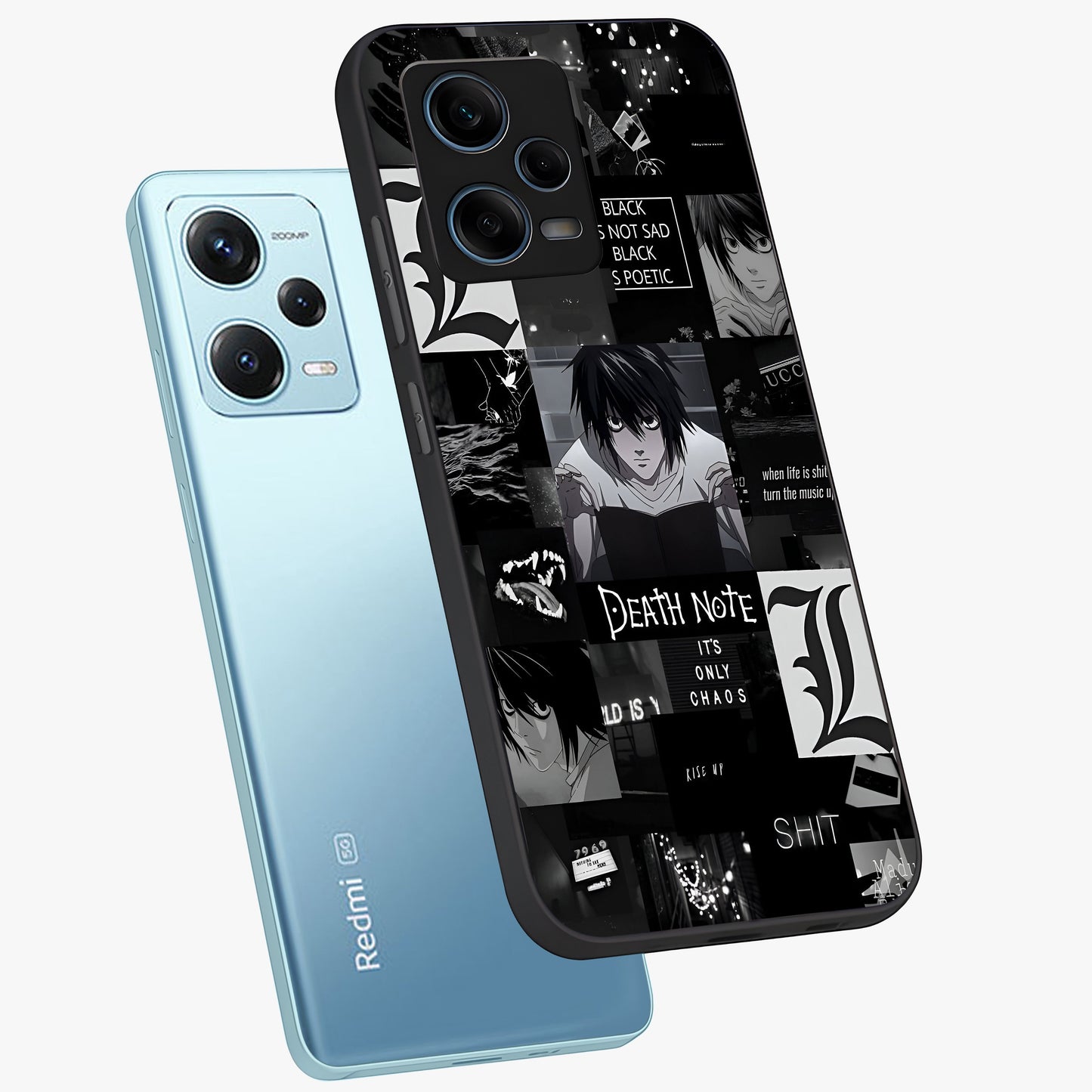 Midnight Chaos Mind Glass Case displayed in angled mockup highlighting chaotic artistic design with dramatic midnight aesthetic.