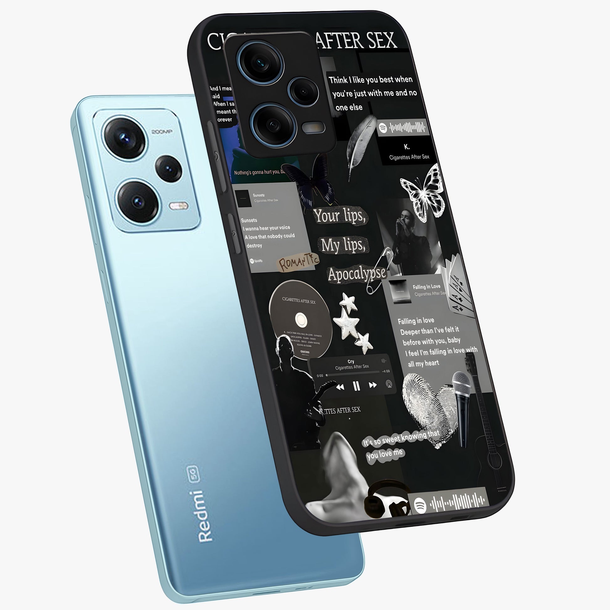 Midnight Love Echo Glass Case displayed in angled mockup highlighting elegant love inspired design with deep aesthetic style.