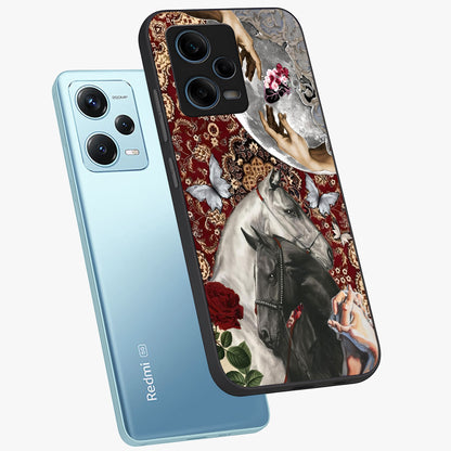 Moonlit Royal Stallion Glass Case displayed in angled mockup highlighting powerful stallion illustration with royal night aesthetic.