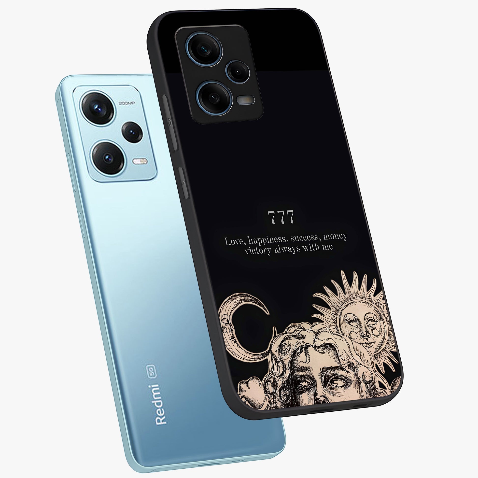 Mystic Victory Aura Glass Case displayed in angled mockup highlighting energetic aura design with bold mystical aesthetic.