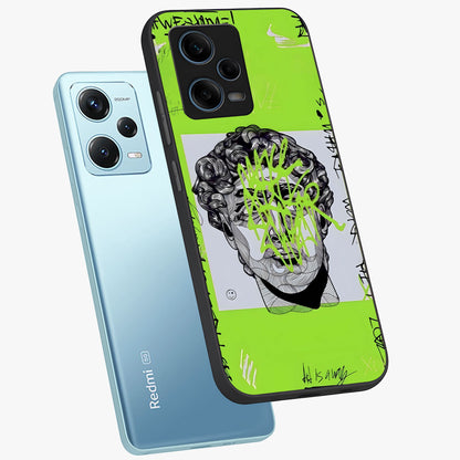 Neo Graffiti Rebellion Glass Case displayed in angled mockup highlighting urban street art design with rebellious aesthetic.