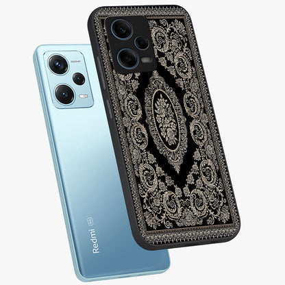 Noir Bloom Elegance Glass Case displayed in angled mockup highlighting refined flower design with stylish noir aesthetic.