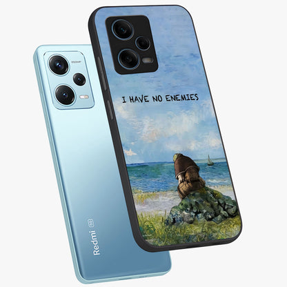 Peace Beyond War Glass Case displayed in angled mockup highlighting meaningful message design with artistic aesthetic style.