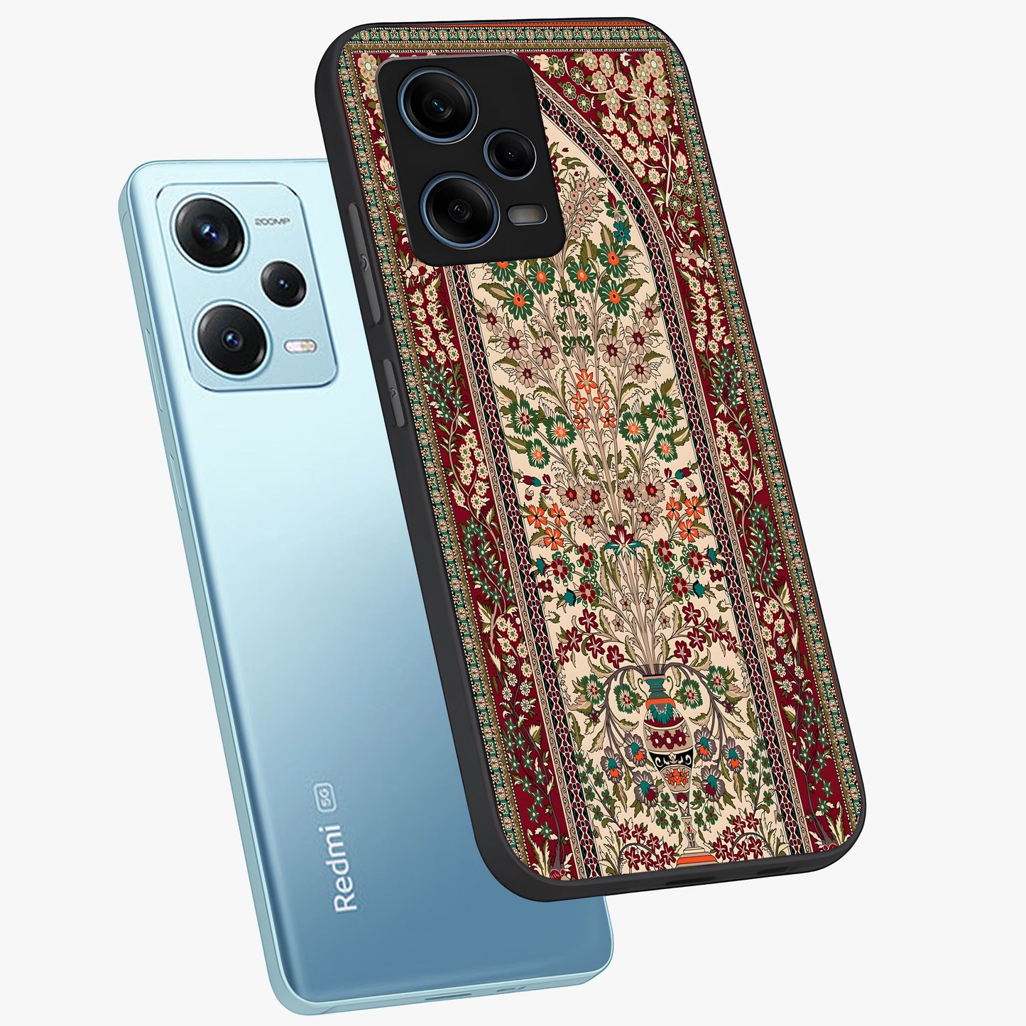 Persian Inspired Glass Case displayed in angled mockup highlighting intricate traditional design with elegant cultural aesthetic.