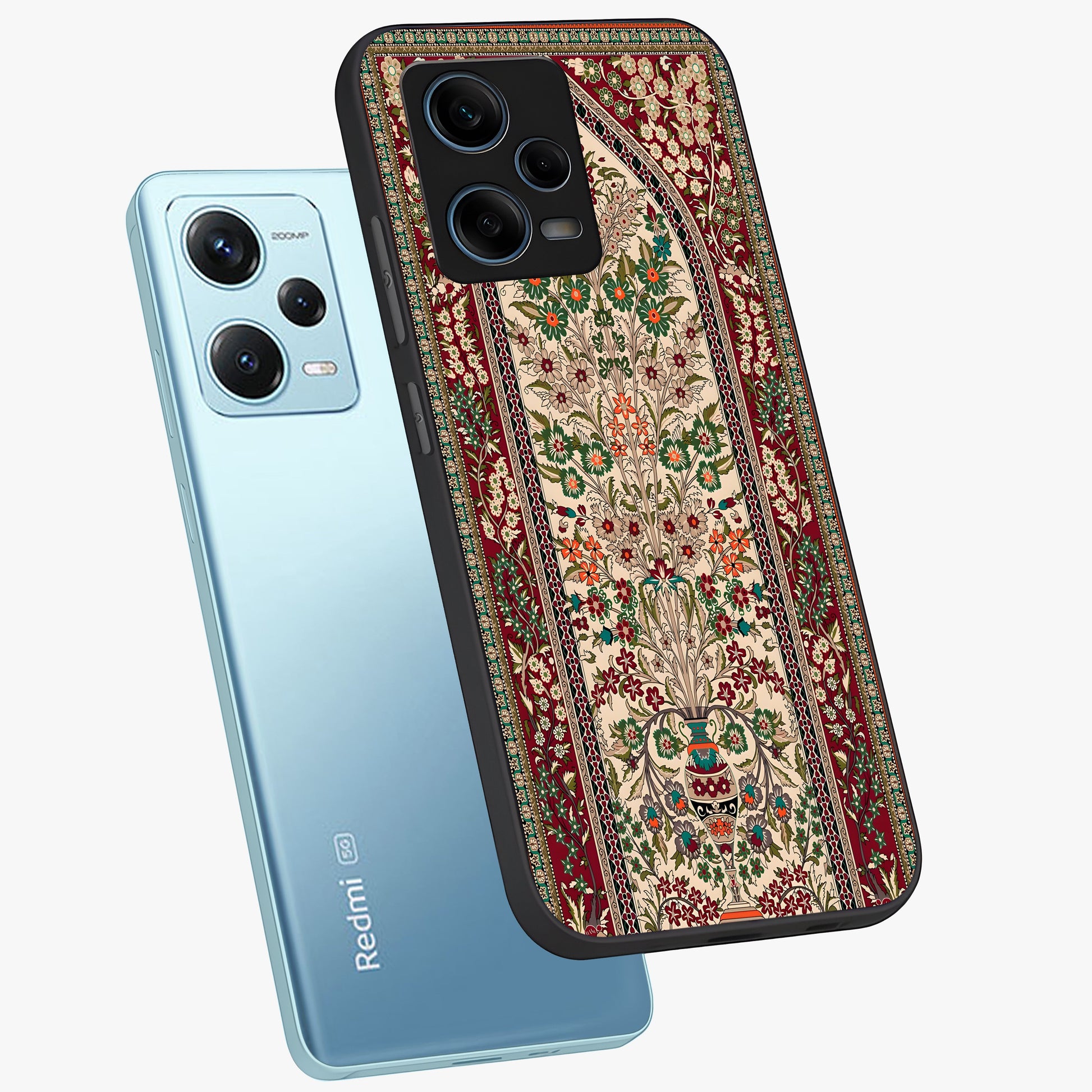 Persian Inspired Glass Case displayed in angled mockup highlighting intricate traditional design with elegant cultural aesthetic.