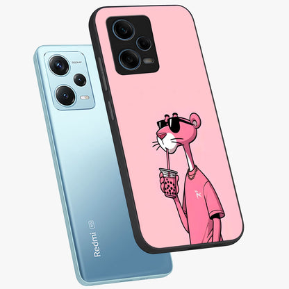 Pink Panther Glass Case displayed in angled mockup highlighting playful cartoon character design with vibrant pink aesthetic.