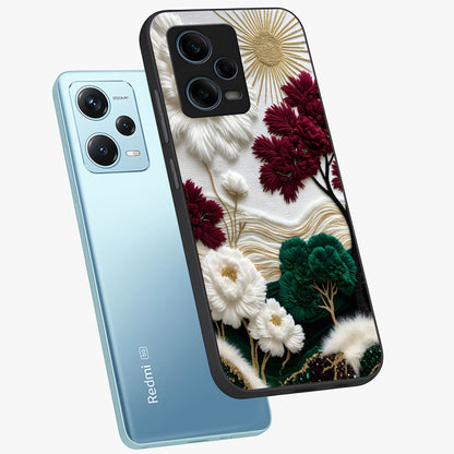 Radiant Bloom Elegance Glass Case displayed in angled mockup highlighting graceful floral design with radiant aesthetic style.