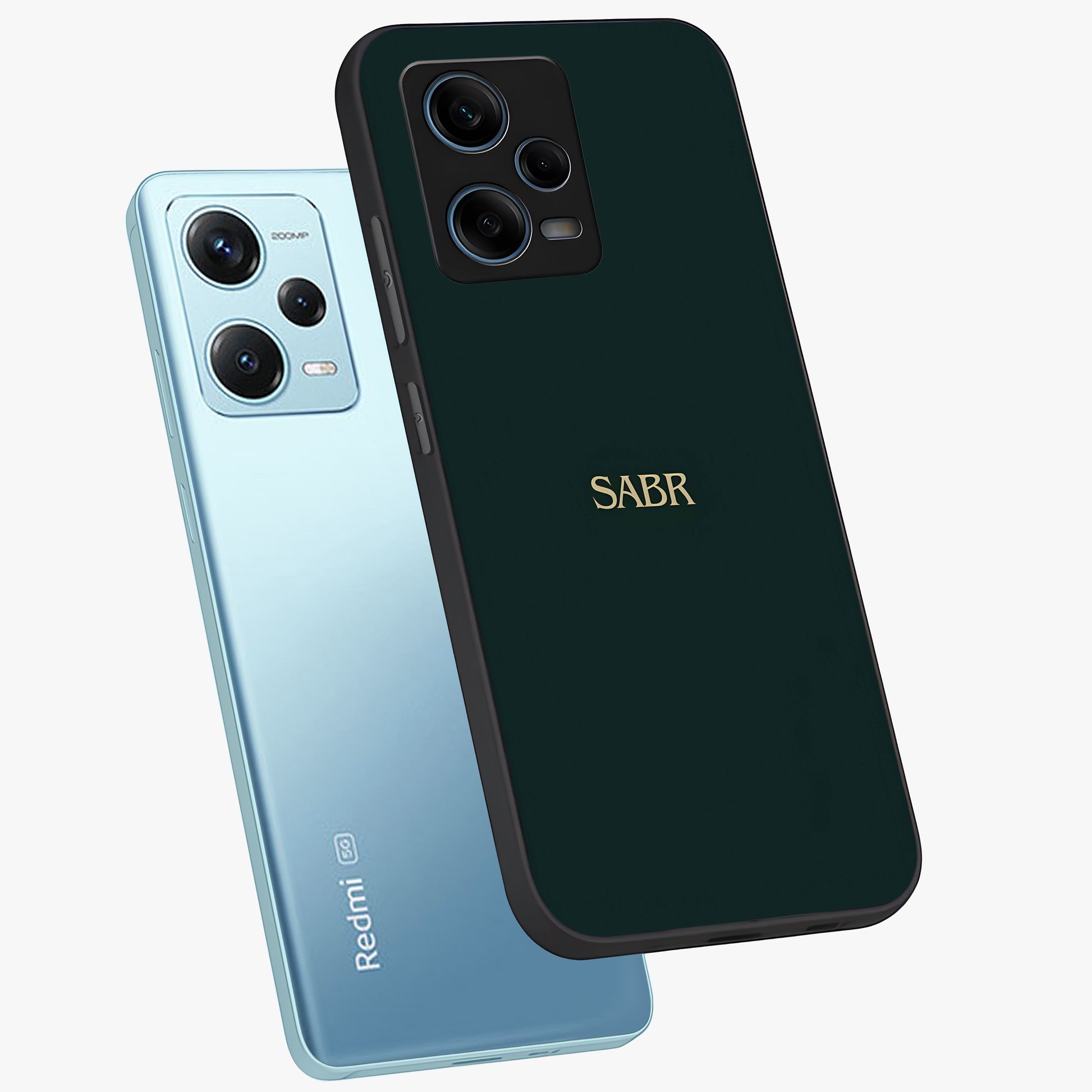 Sabr Minimal Patience Glass Case displayed in angled mockup highlighting simple inspirational design with clean aesthetic style.