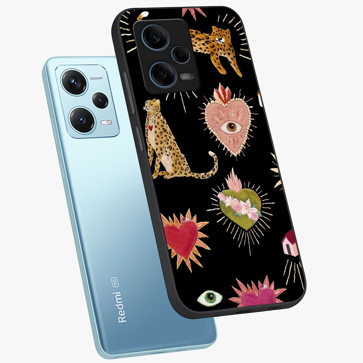 Sacred Jungle Heart Glass Case displayed in angled mockup highlighting lush tropical design with natural aesthetic style.