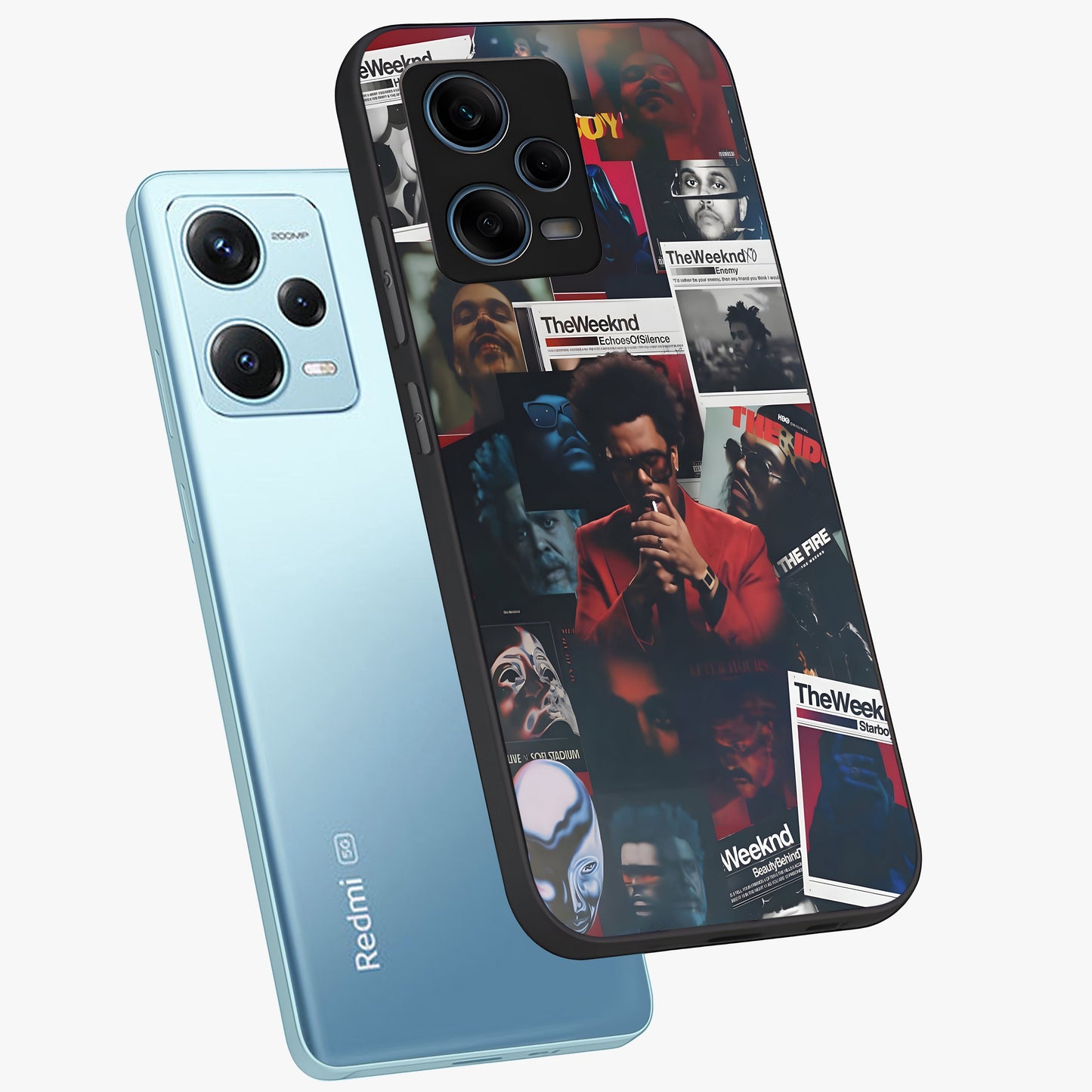 The Weeknd Glass Case displayed in angled mockup highlighting stylish pop culture inspired design with modern aesthetic.