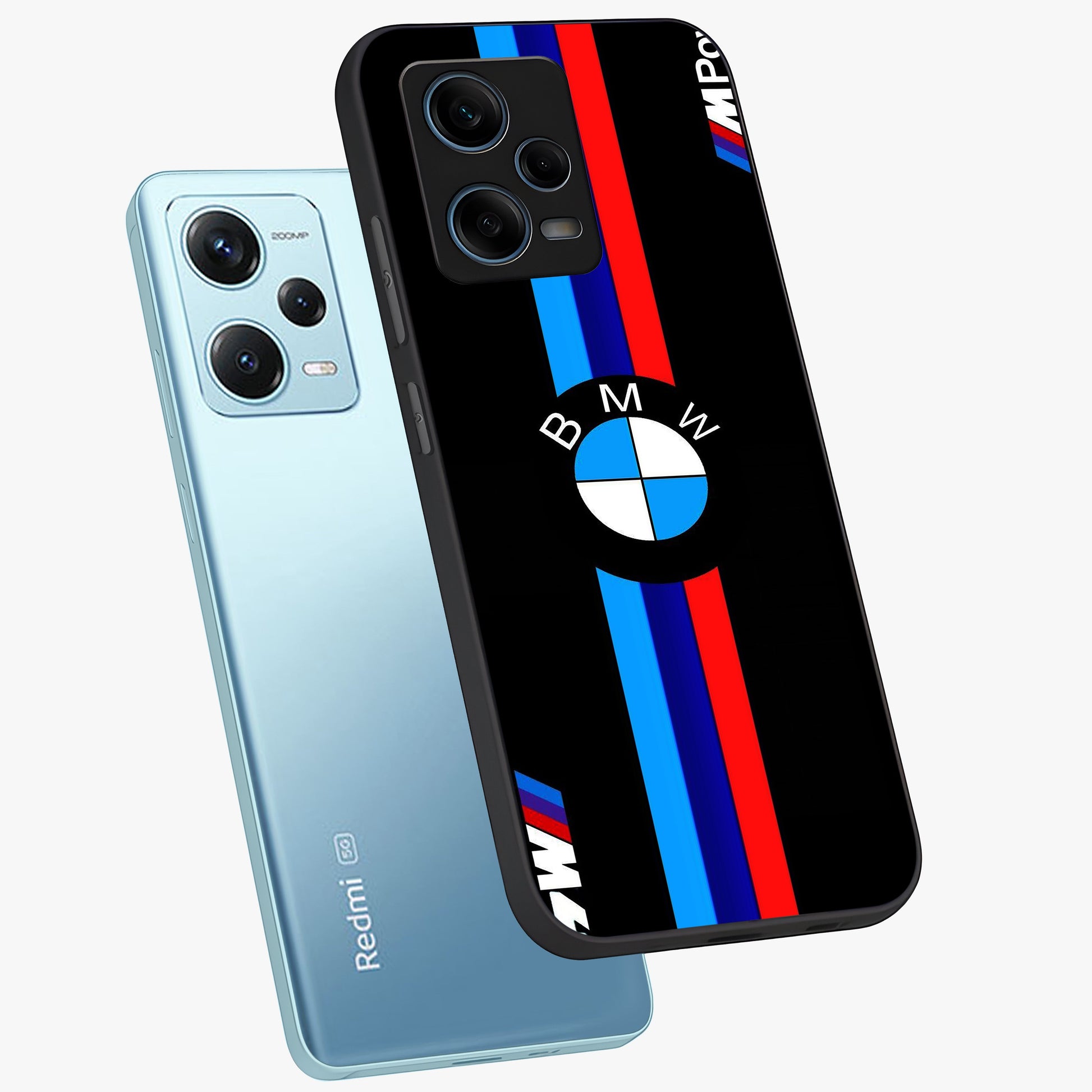 Turbo BMW Beast Glass Case displayed in angled mockup highlighting sleek racing car design with bold automotive aesthetic.