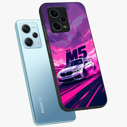 Velocity Drift Pulse Glass Case displayed in angled mockup highlighting dynamic drift design with sporty automotive aesthetic.